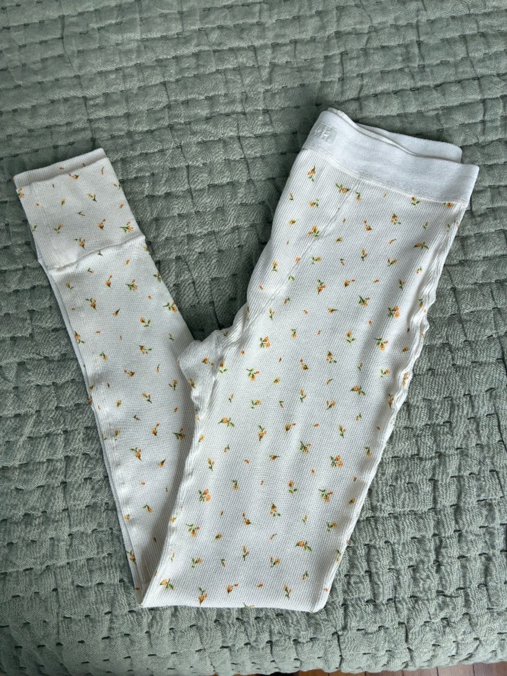 Skims ribbed floral leggings Size S